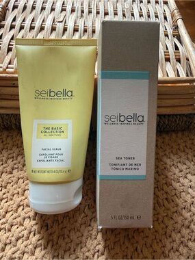 Seibella Yellow Facial Scrub – Gentle Exfoliating Cleanser and toner bundle